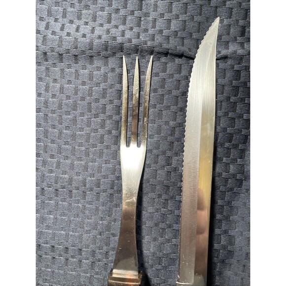 Lot of 4 Cutco Knife & Serving Fork Brown Wood Handle Process Pat No 2147079 USA - Picture 3 of 6